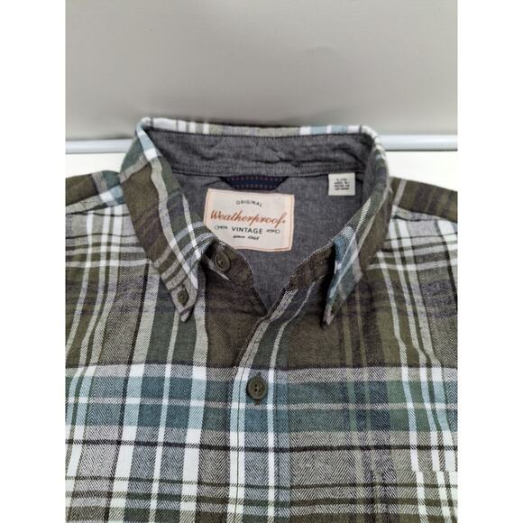 Weatherproof Vintage Men's Long Sleeve Flannel - Green / Blue - Size: Large, New - Picture 4 of 9